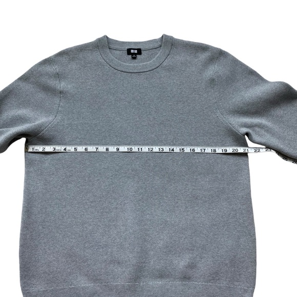 UNIQLO Men’s Gray Ribbed Crew Neck Sweater  Size:  M - Picture 6 of 9